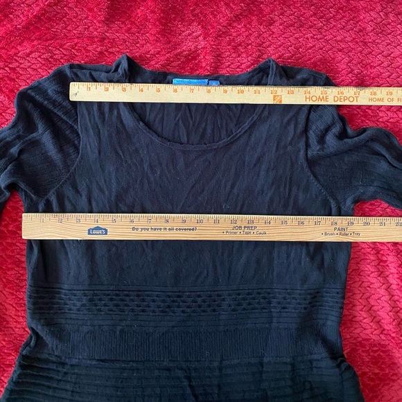 Simply Vera Vera Wang black sweater knit dress mid length Women’s size XL - Picture 4 of 10
